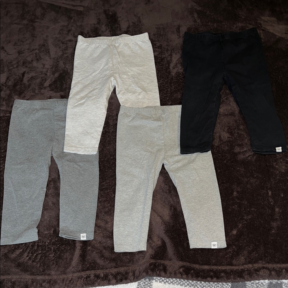 The Honest Company Black and Gray Girls 18m Leggings Set